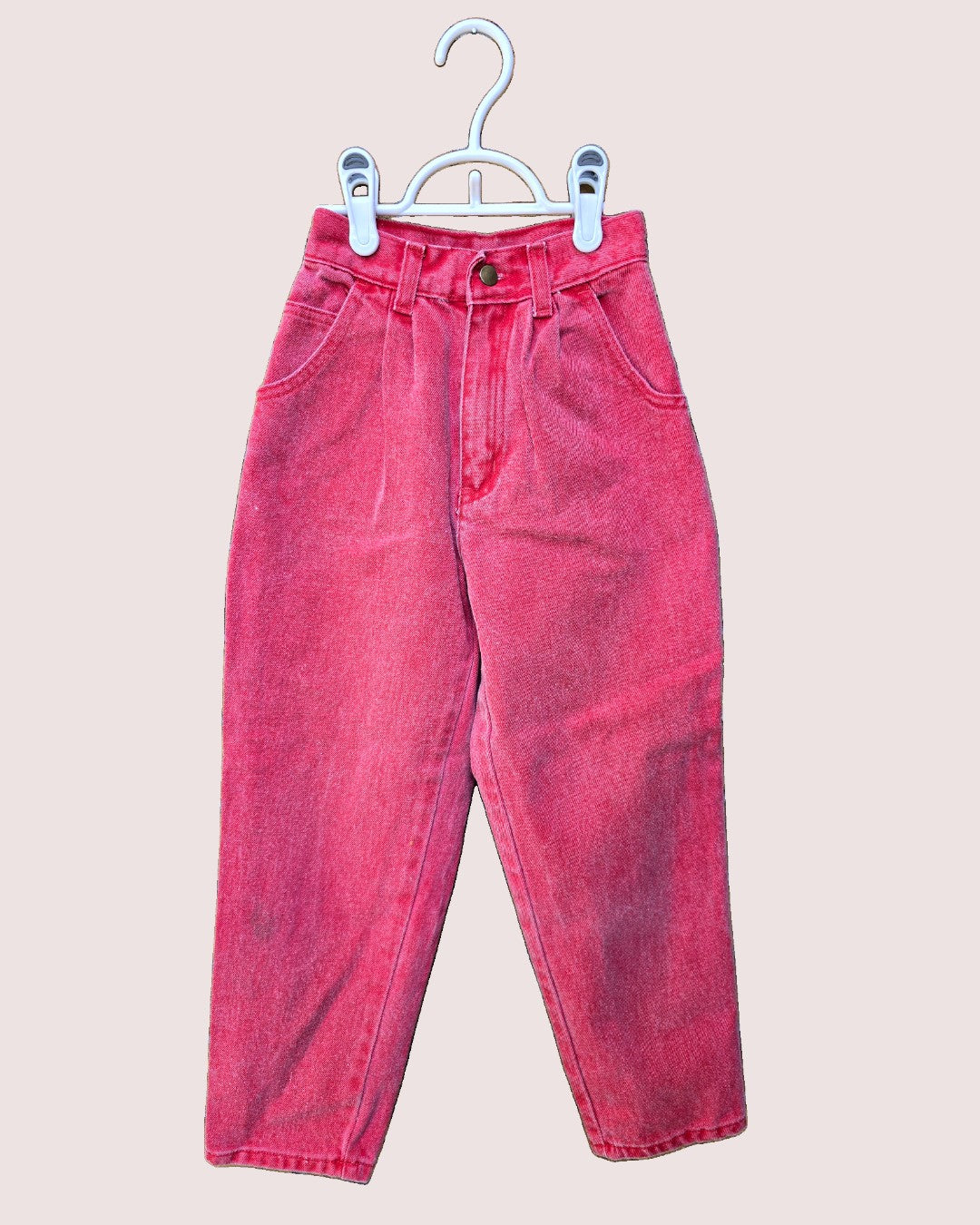 Vintage red denim jeans and matching jacket Size 6-8