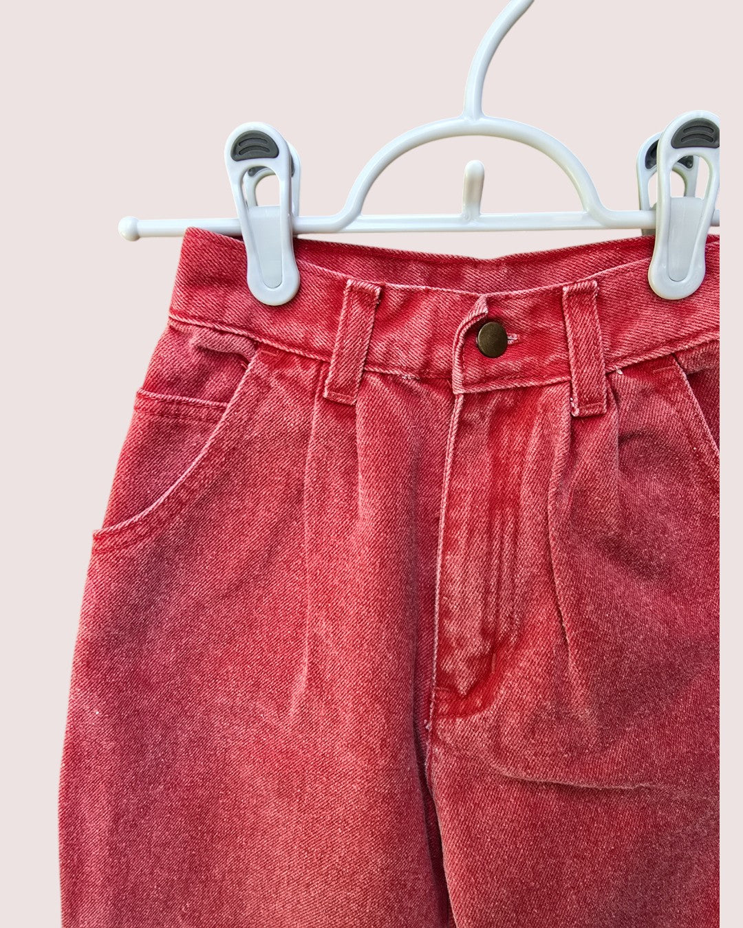 Vintage red denim jeans and matching jacket Size 6-8