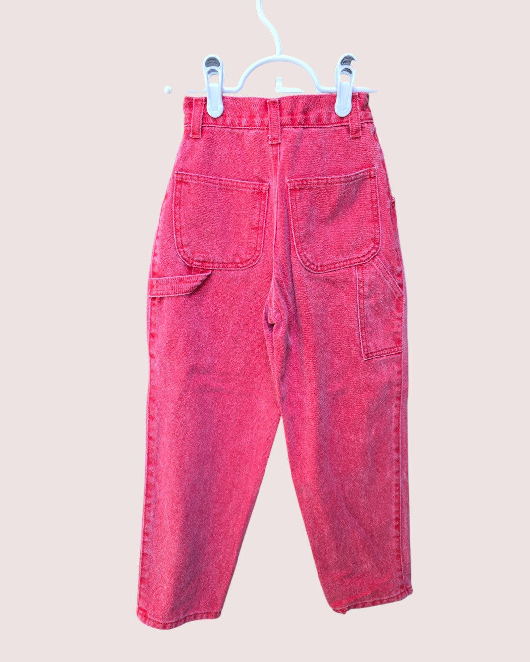 Vintage red denim jeans and matching jacket Size 6-8