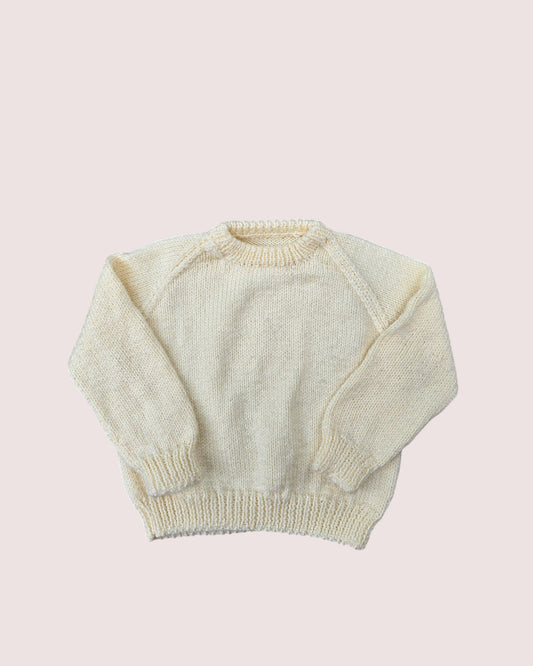 Handknit cream sweater approx 18-24m