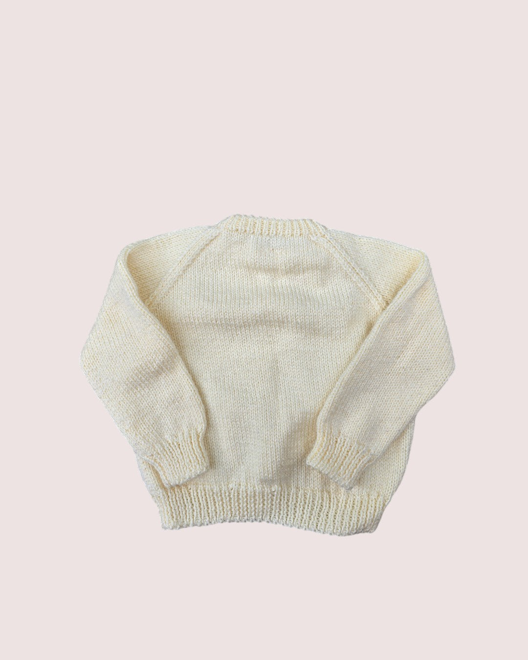 Handknit cream sweater approx 18-24m
