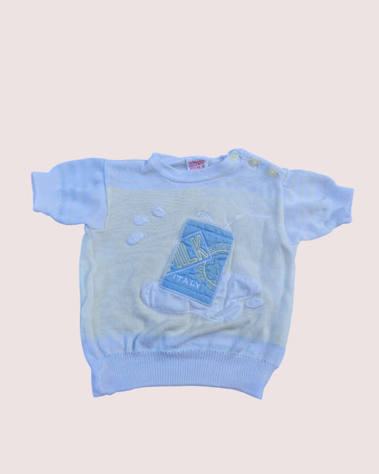 Cotton knit milk tee Made in Italy 3-9m