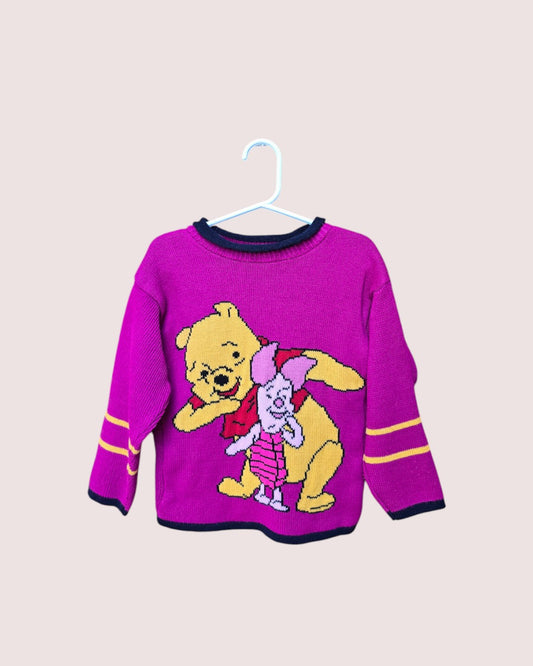 Vintage Pooh and piglet knit sweater with roll collar Tagged 6