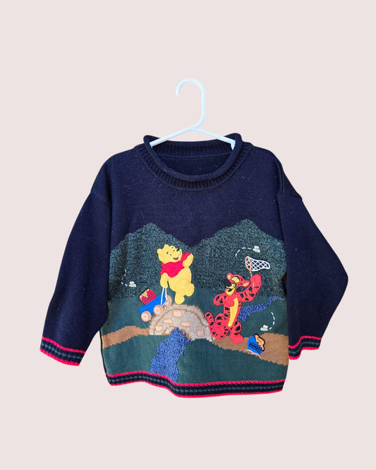 Vintage Disney and Tigger knit sweater with 3D butterfly net 3-6T