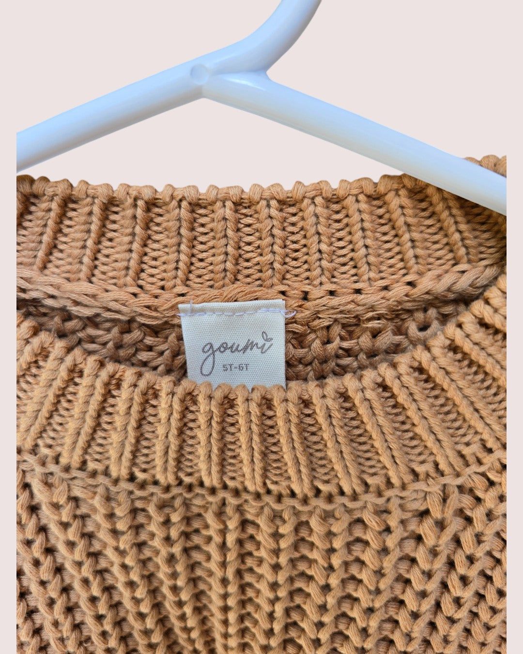Goumi kids organic cotton knit sweater 5-6t but fit super oversized