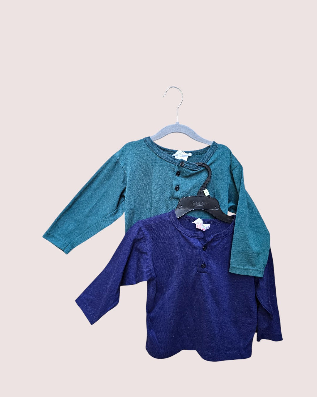 Set of two vintage henley long sleeve tees, Size 4