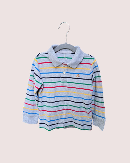 Gap striped long sleeve polo 5T