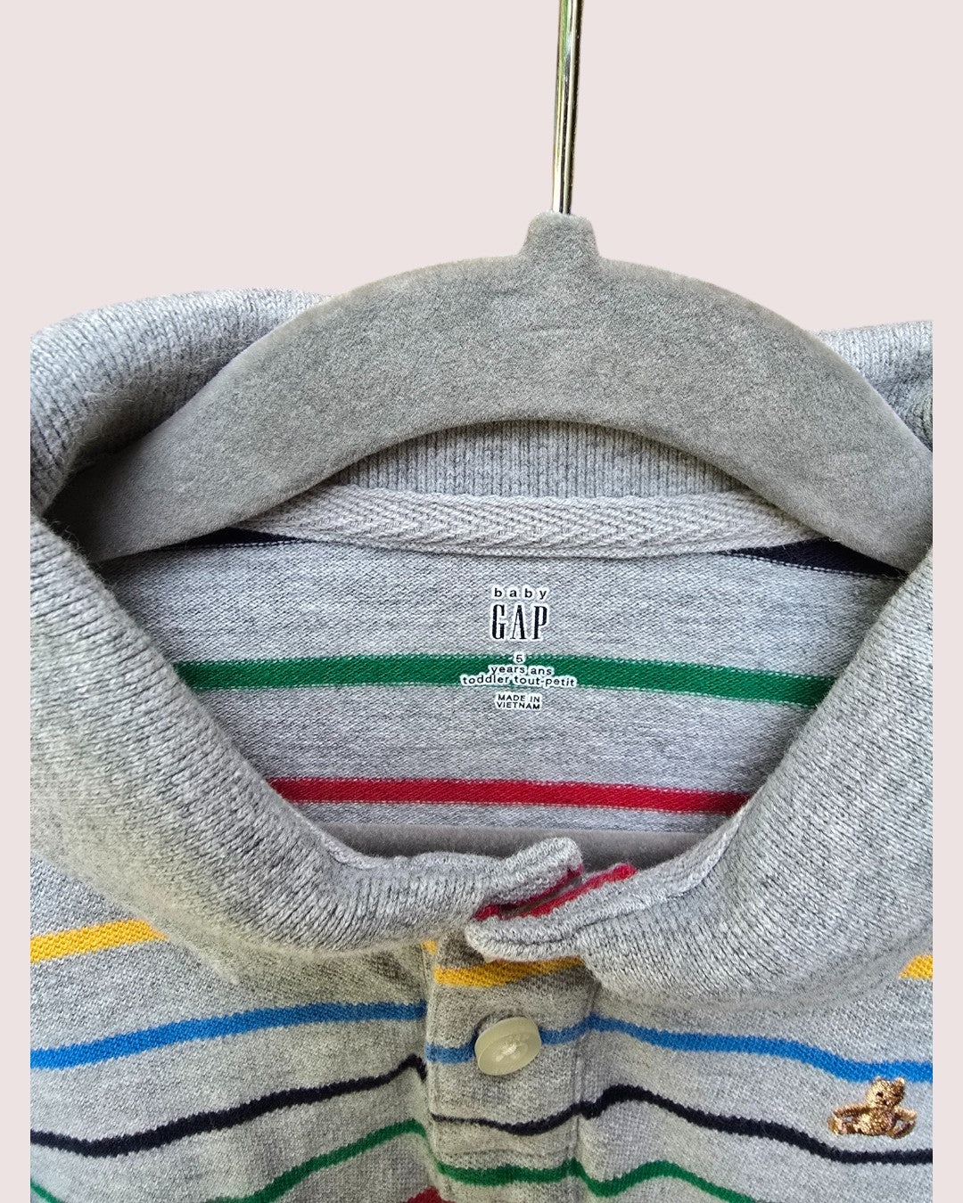Gap striped long sleeve polo 5T