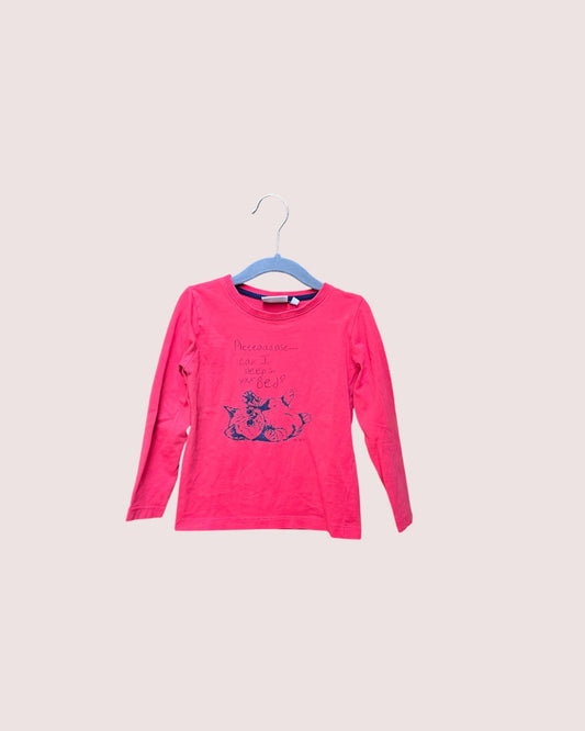 Modern long sleeve cat shirt 4-6T
