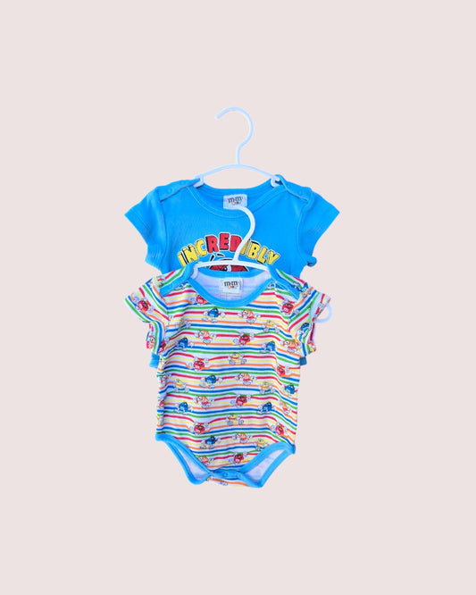 Set of Two M&M onesies Tagged 12M
