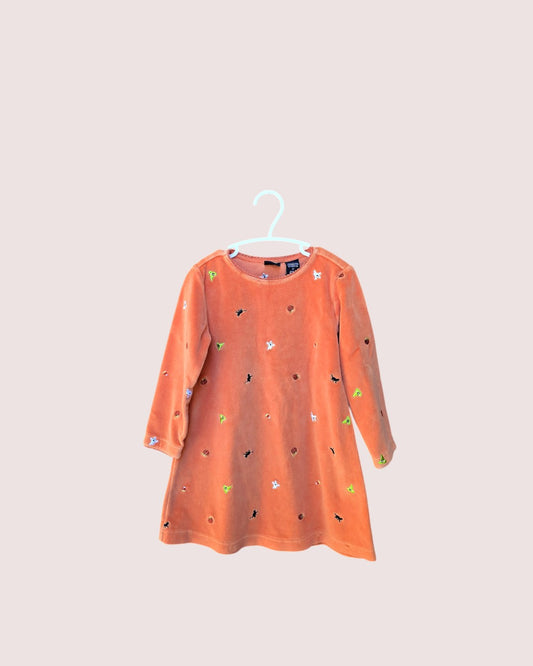 vintage velvet Halloween print dress Tagged 4T
