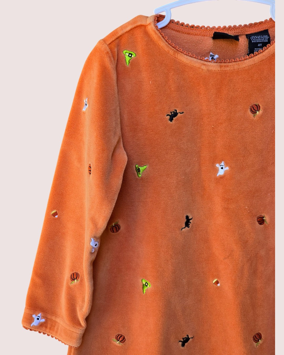 vintage velvet Halloween print dress Tagged 4T