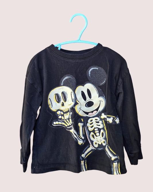 Gap X Mickey Mouse glow in the dark Halloween long sleeve 3T
