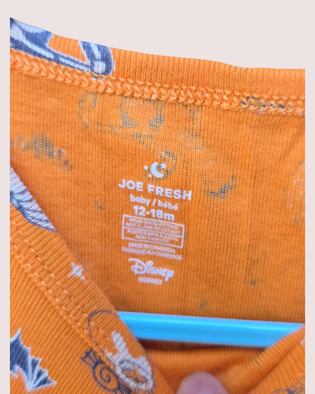 Joe Fresh Mickey and Minnie Mouse Halloween print pjs Tagged 12-18m
