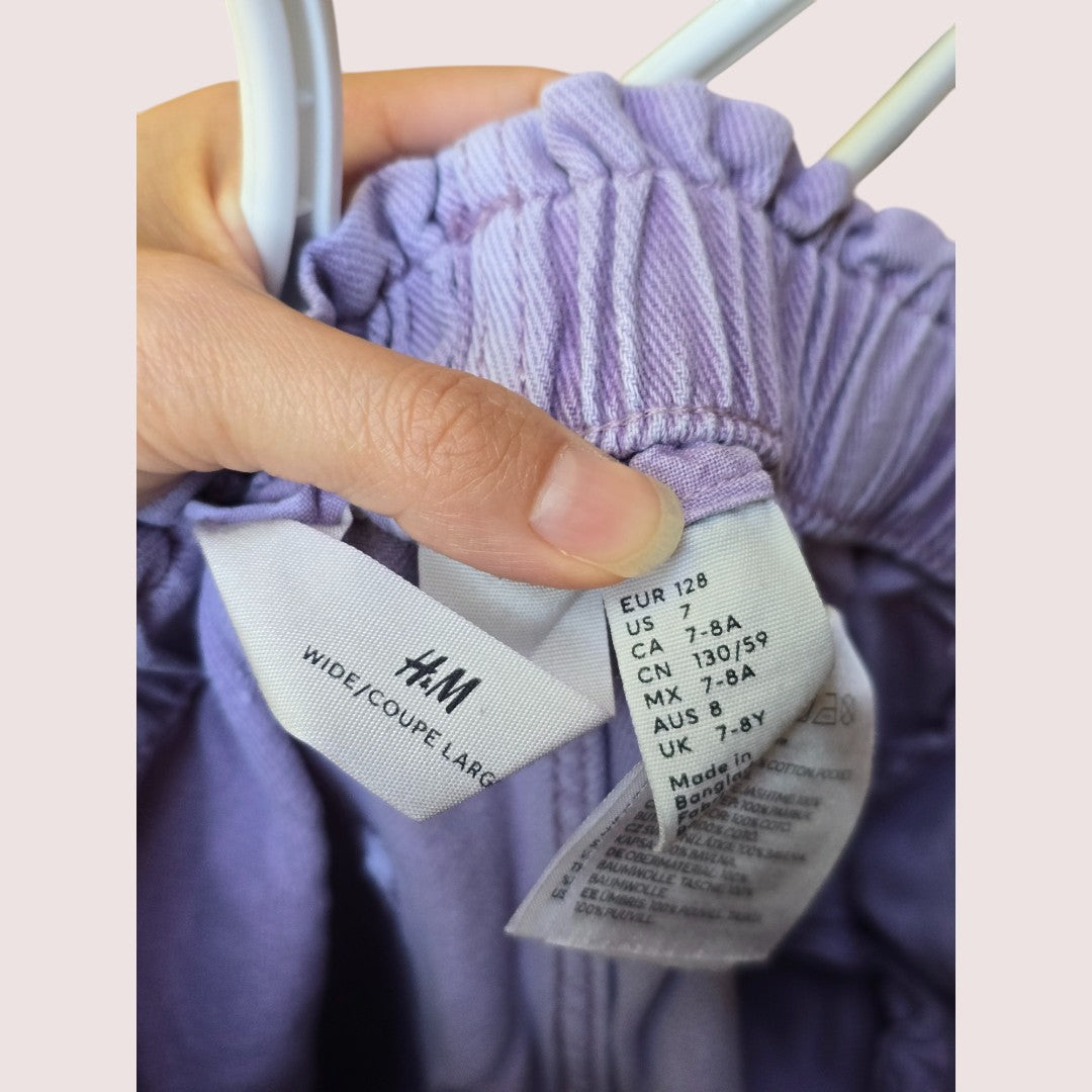 H&M lavender wide leg jeans 7-8Y