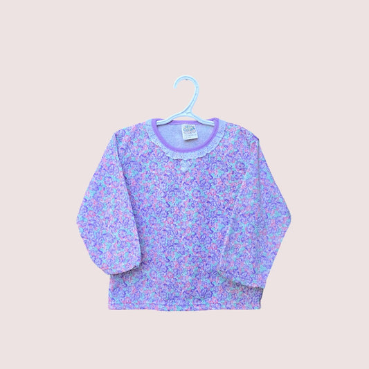 Vintage PopCorn floral crewneck with eyelet collar 3X