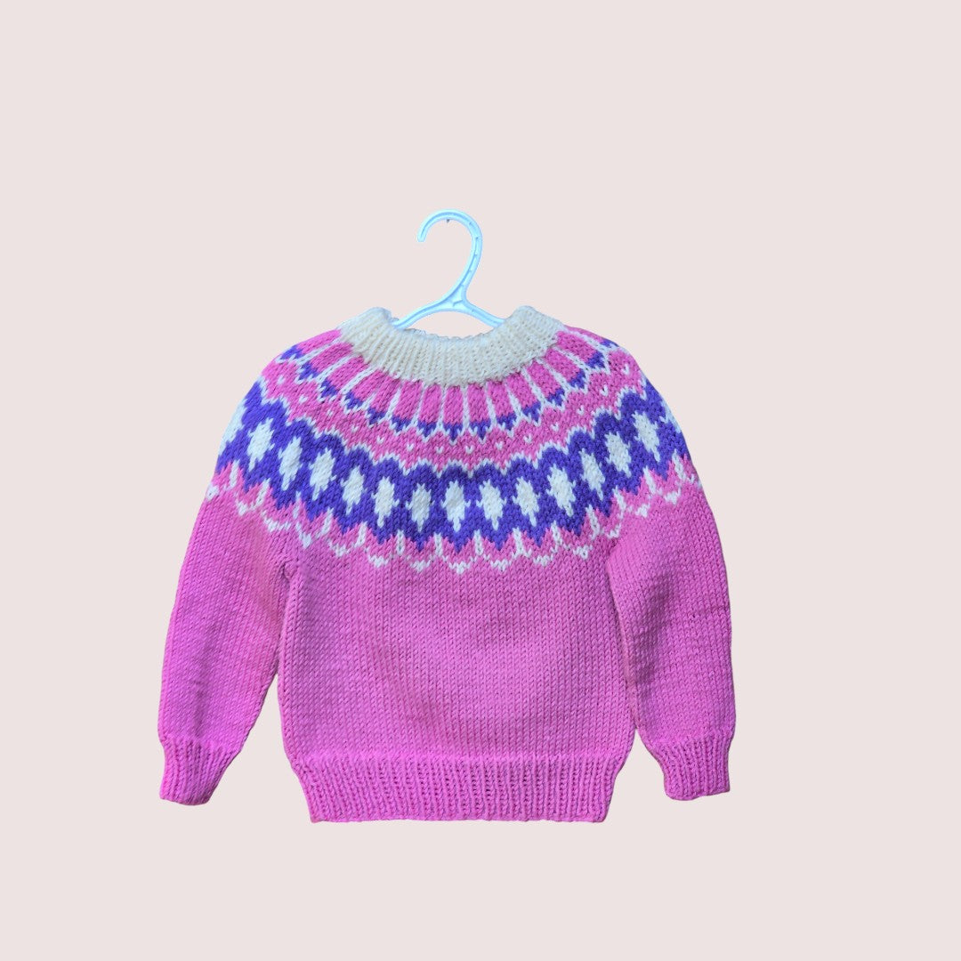Handknit fair isle sweater 3T