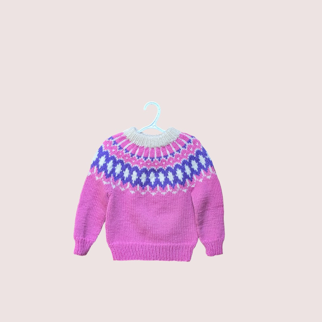 Handknit fair isle sweater 3T