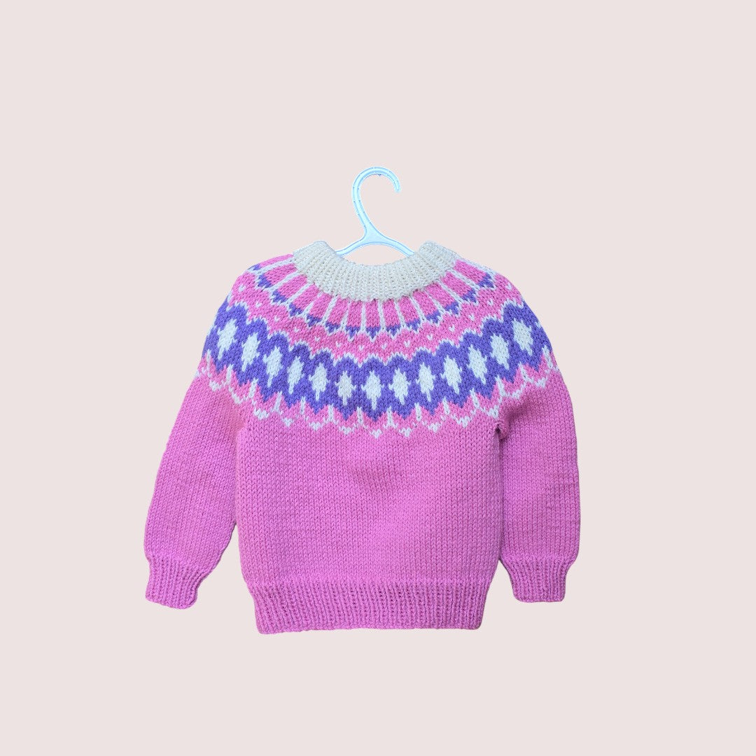 Handknit fair isle sweater 3T