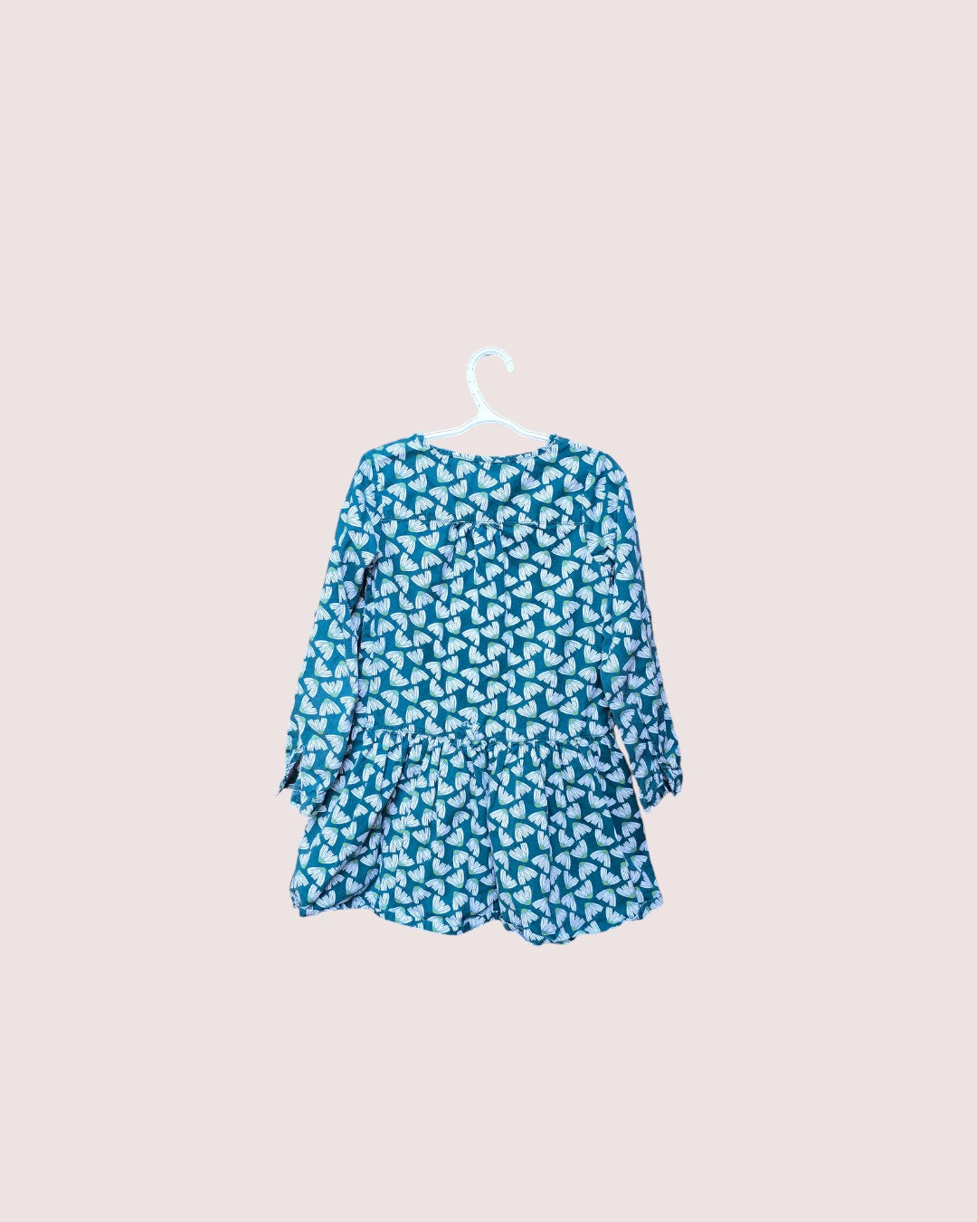 Okaida dress with drop waist and roll cuff sleeve details Size 8y