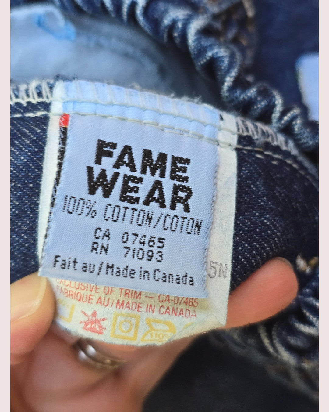 Vintage Fame Wear neon accent jeans Tagged 6