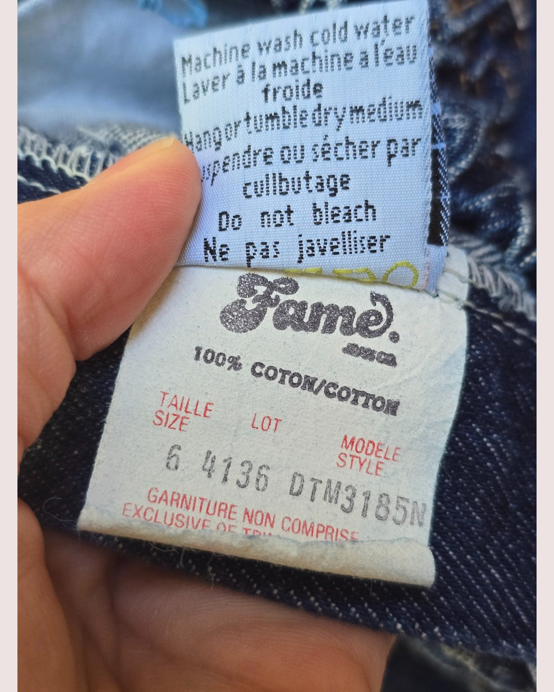 Vintage Fame Wear neon accent jeans Tagged 6