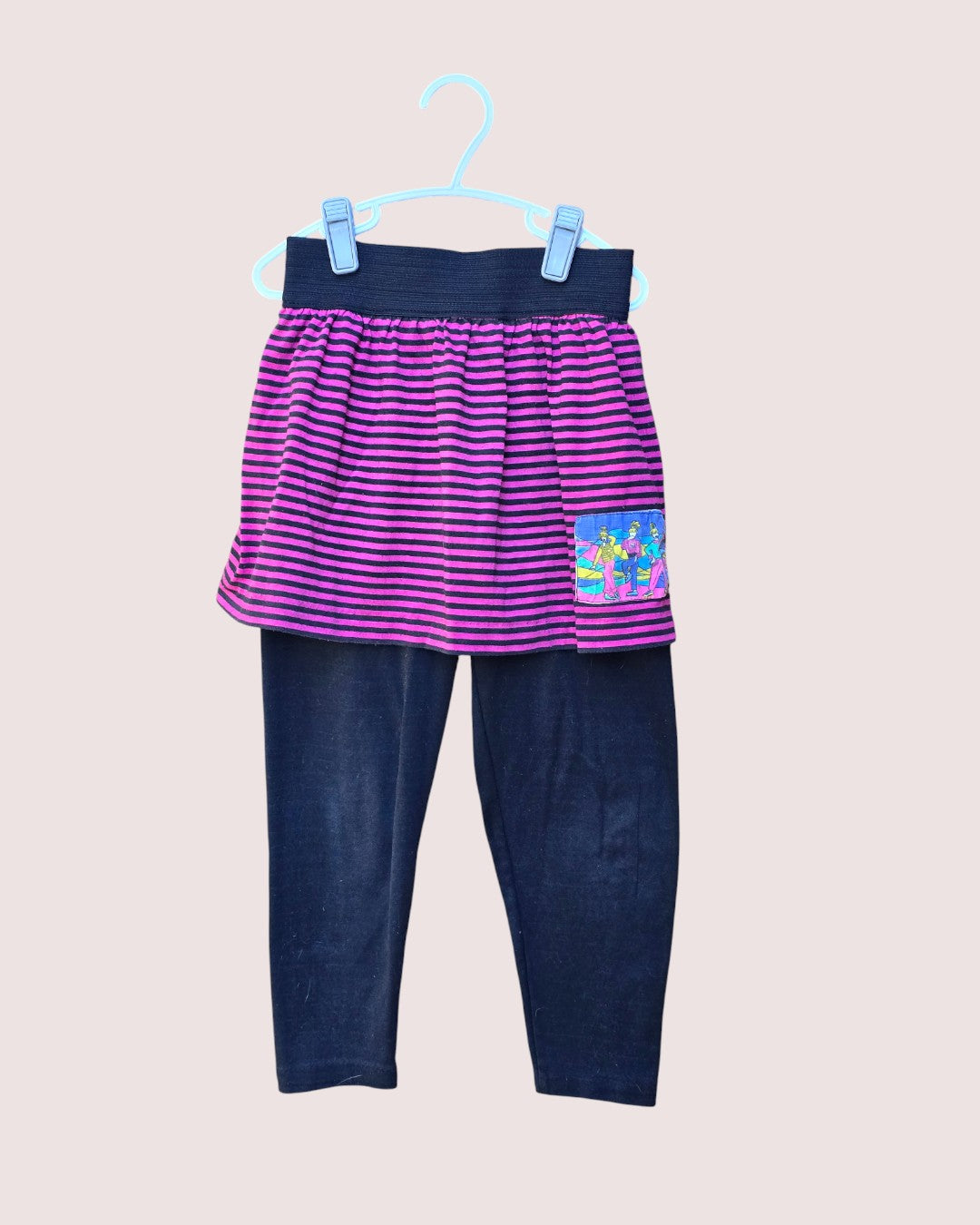 Vintage 90s skirt and leggings combo with matching turtleneck 6-8Y