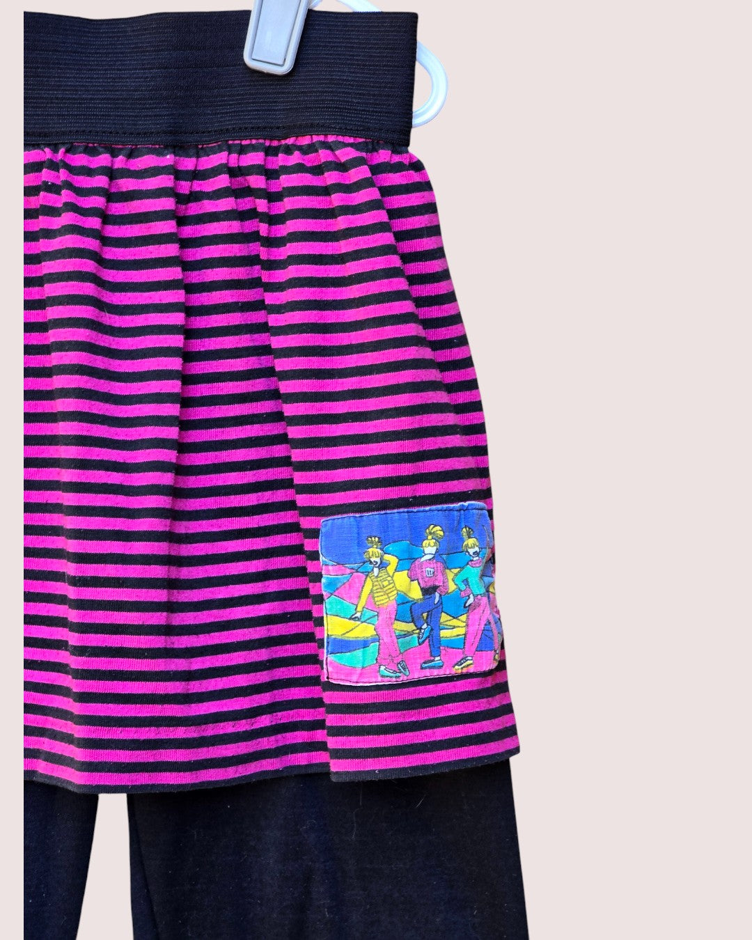 Vintage 90s skirt and leggings combo with matching turtleneck 6-8Y