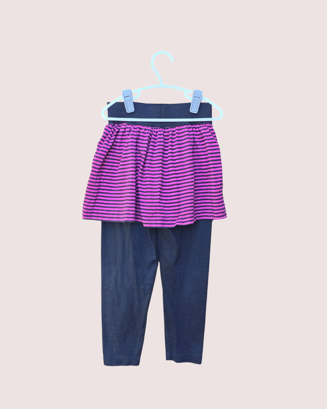 Vintage 90s skirt and leggings combo with matching turtleneck 6-8Y