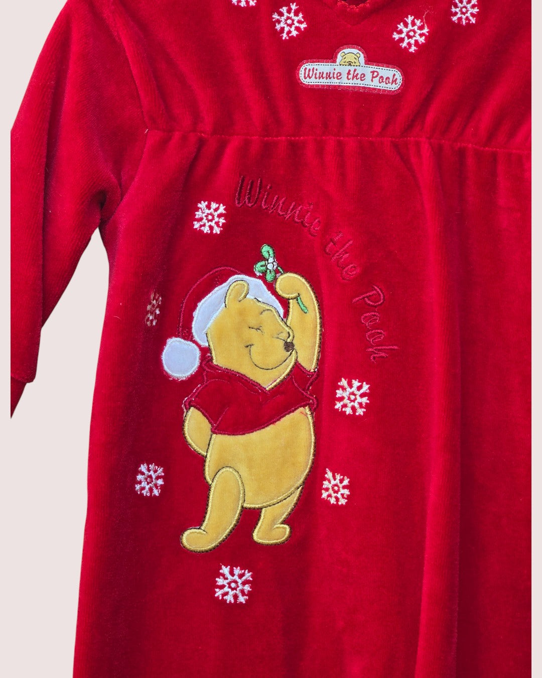 NWT Disney Pooh velour sleeper/romper Tagged 6-12m