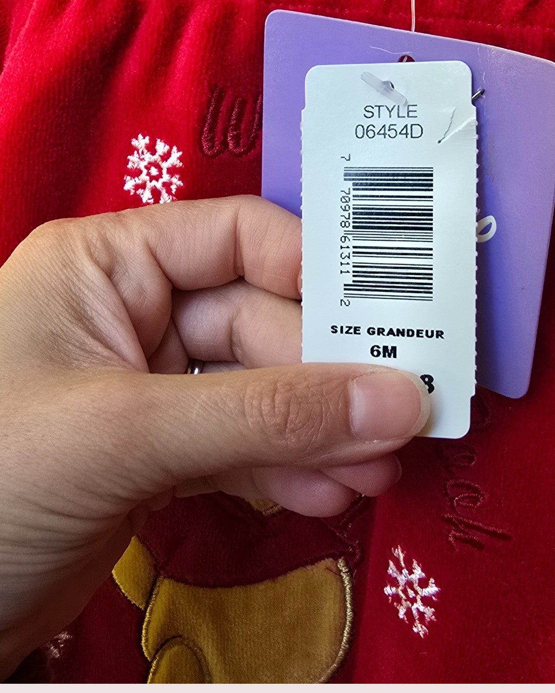 NWT Disney Pooh velour sleeper/romper Tagged 6-12m