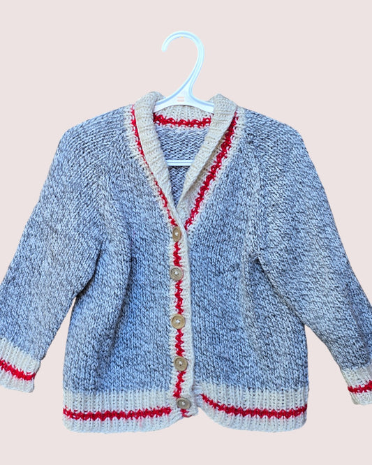 Handknit cabin sweater Cardigan 3-5T