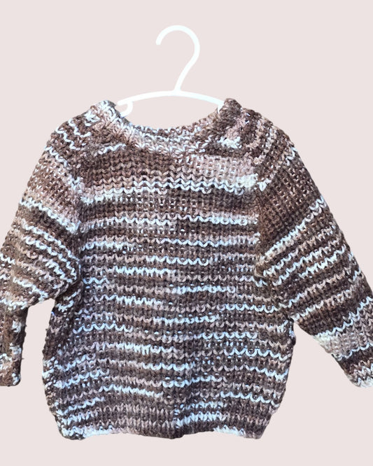 Handknit marled sweater 3-5T