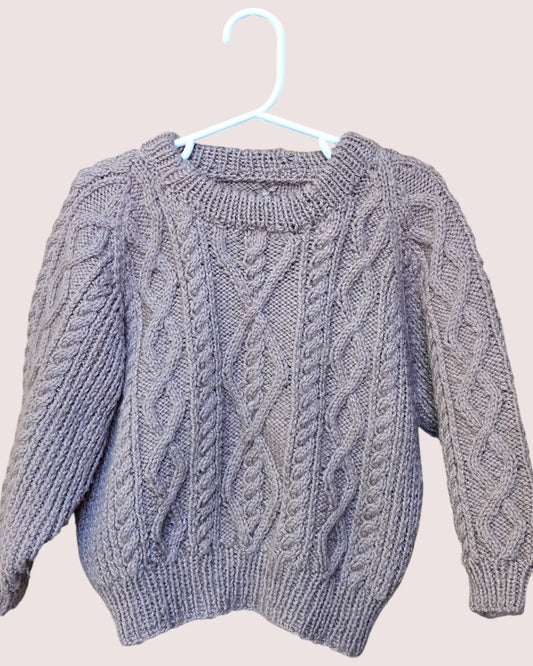 Handknit wool sweater 3-5T