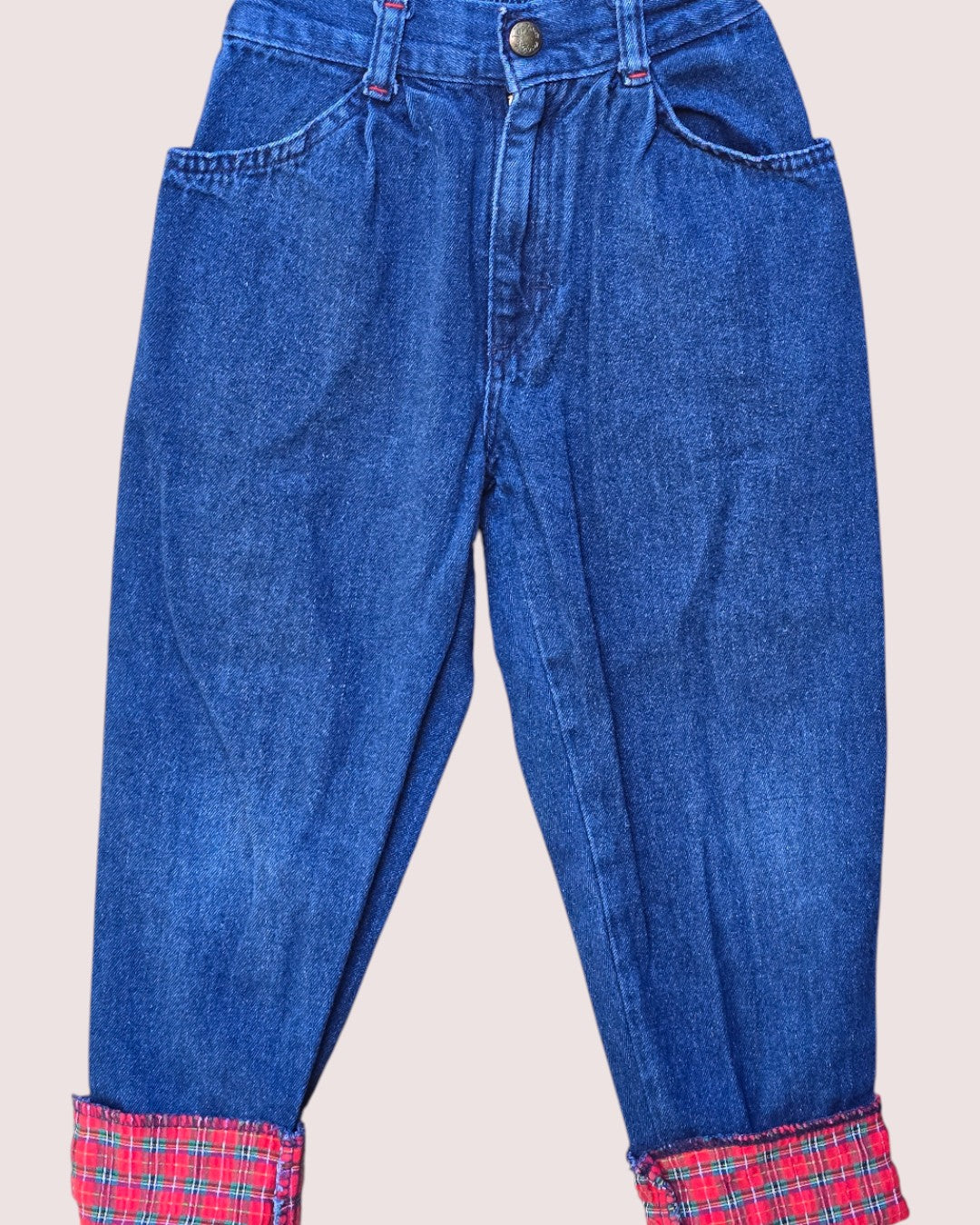 Vintage Oshkosh jeans with red plaid detailing Size 4S