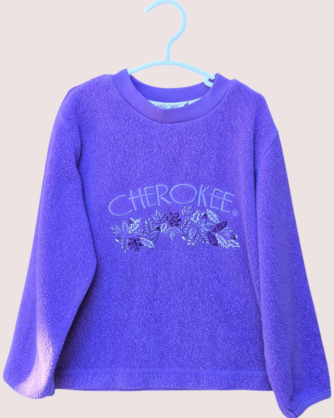 Vintage Cherokee terry crewneck with fall leaves embroidery approx 4-6