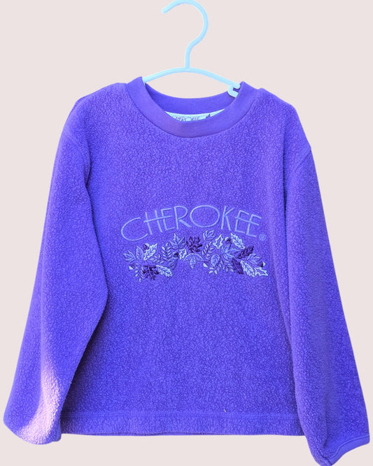 Vintage Cherokee terry crewneck with fall leaves embroidery approx 4-6