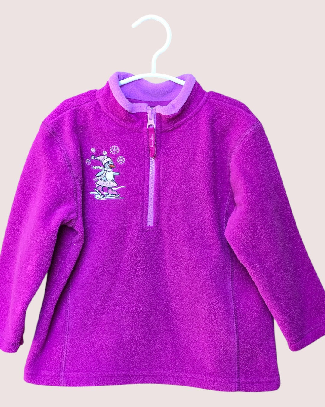 Vintage BUM Equipment 1/4 zip fleece with embroidered penguins Tagged 3x