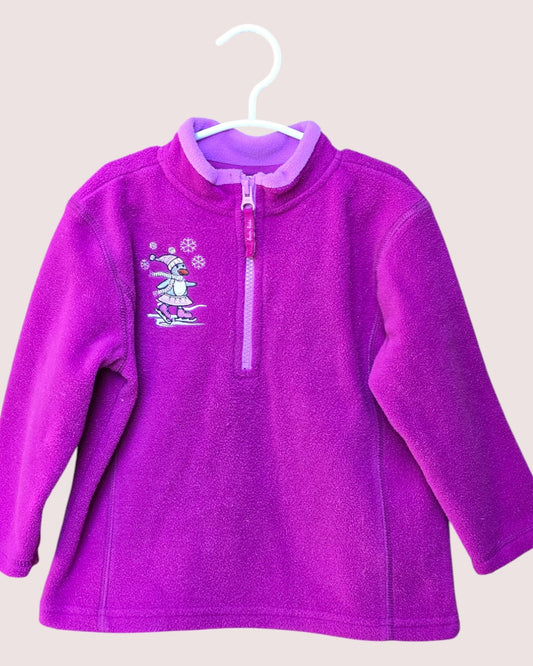 Vintage BUM Equipment 1/4 zip fleece with embroidered penguins Tagged 3x