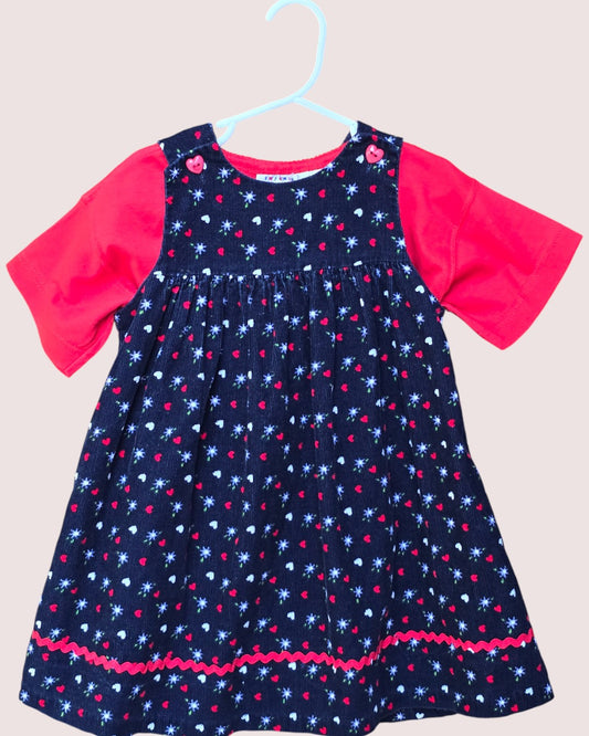 Vintage corduroy pinafore dress 4T