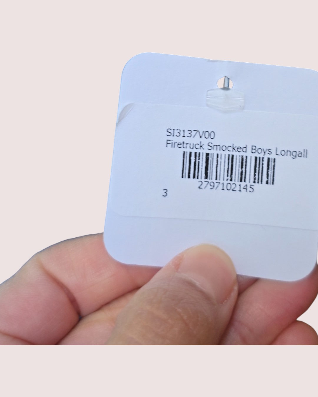 Handmade smocked fire truck overalls Tagged 3