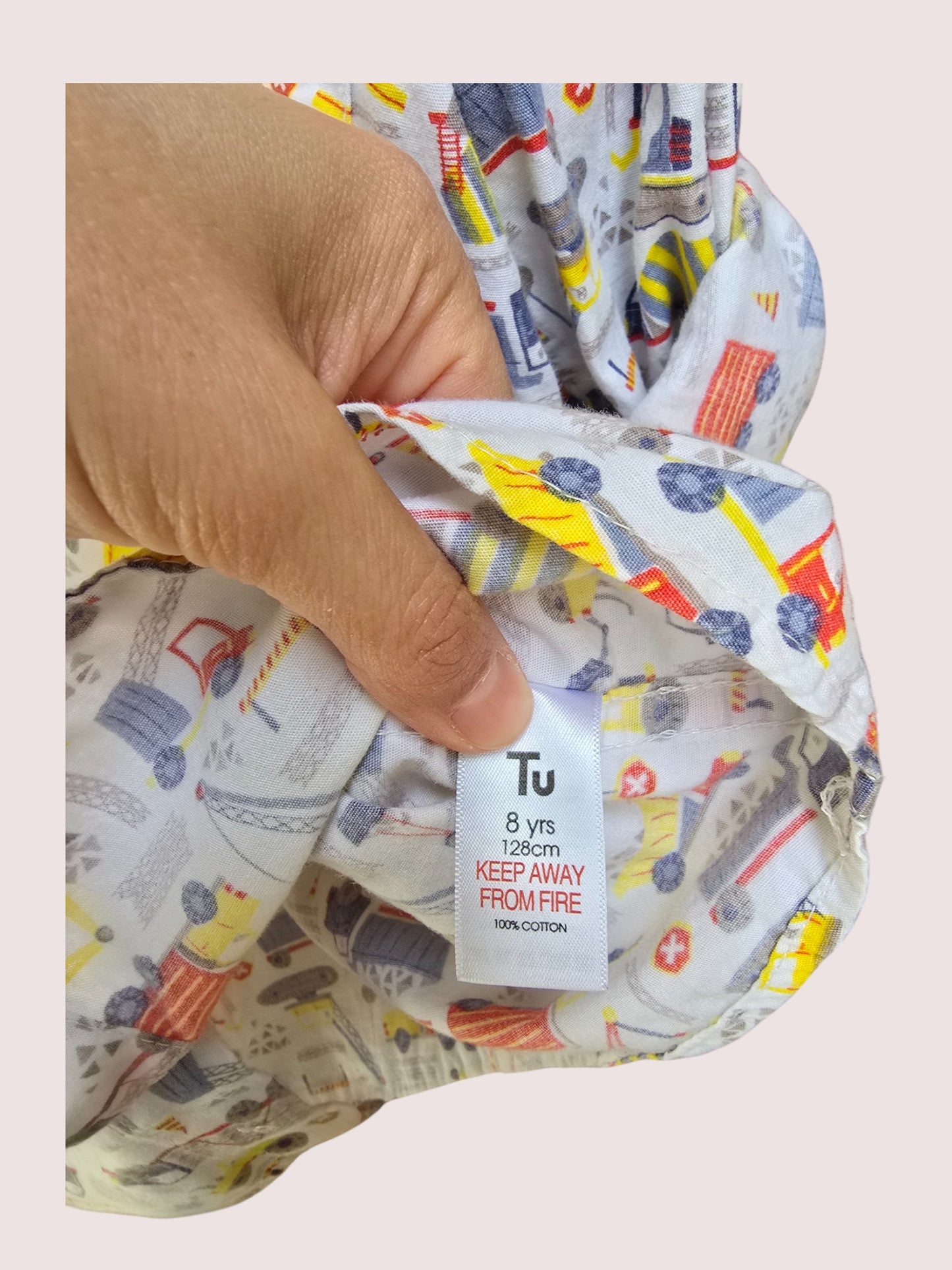 Construction vehicle long sleeve button up shirt Size 8