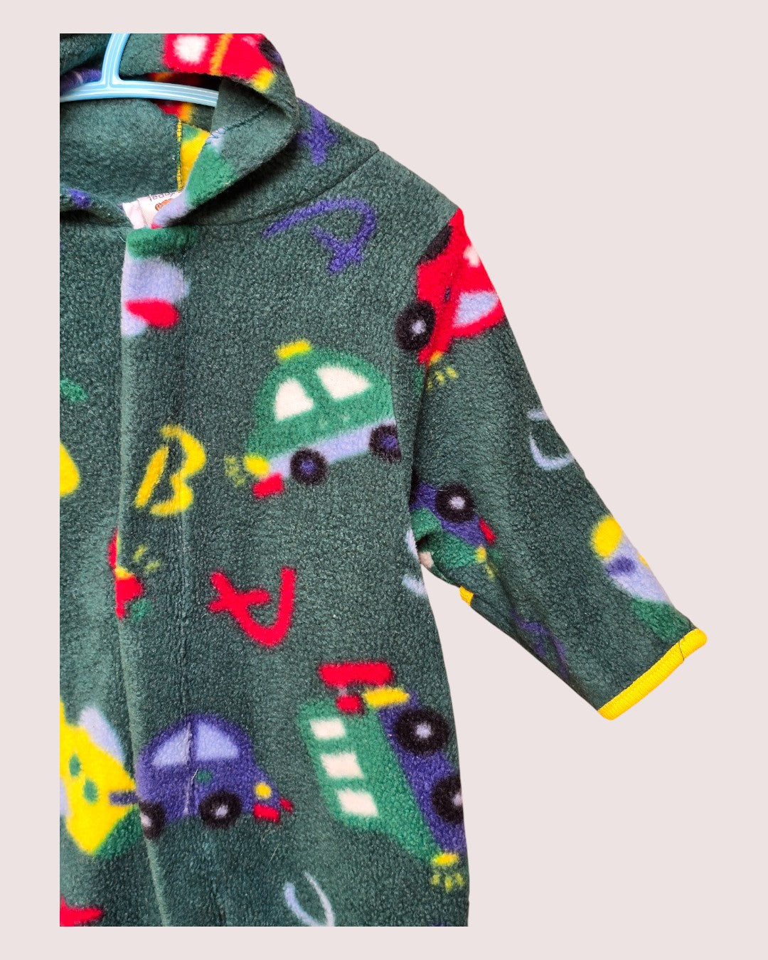 Vintage Teddys Choice vehicles fleece hooded bunting 12-18m