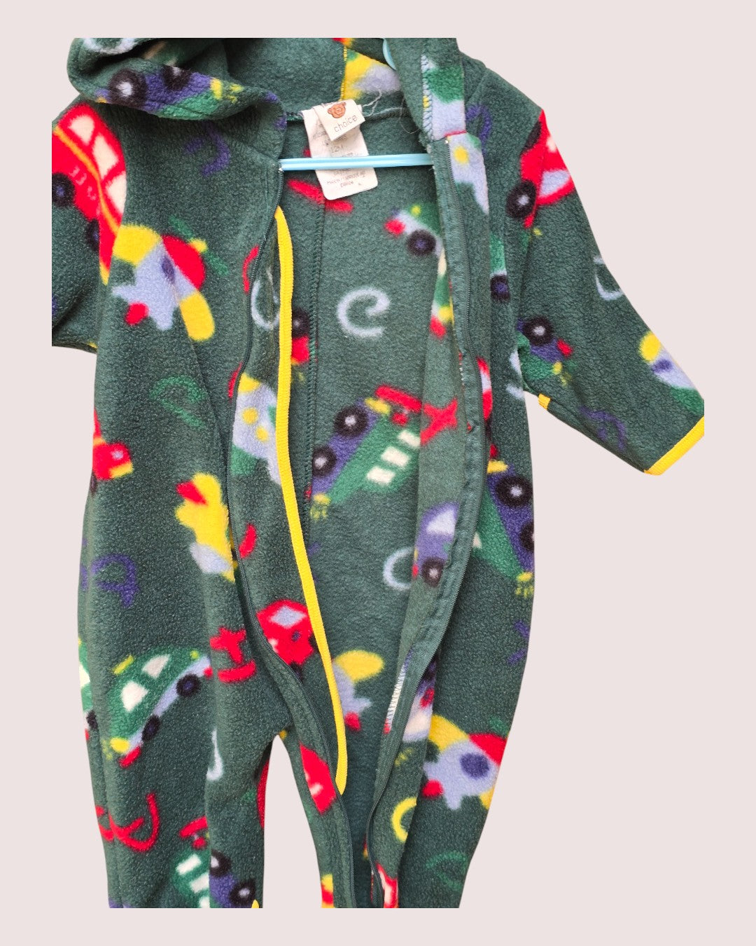 Vintage Teddys Choice vehicles fleece hooded bunting 12-18m