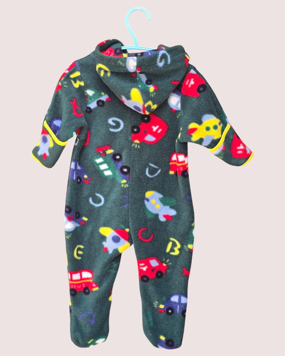 Vintage Teddys Choice vehicles fleece hooded bunting 12-18m