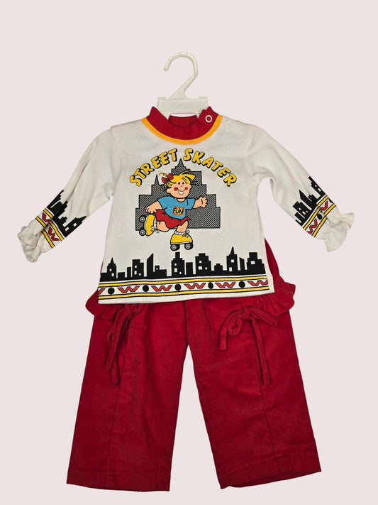Vintage Catton Candy two piece street skater set Tagged 12m