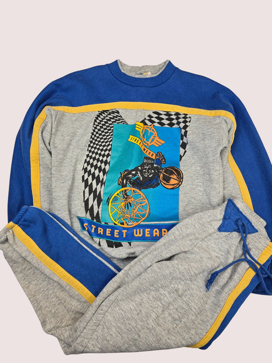 Vintage two piece basketball sweat suit 8-10Y