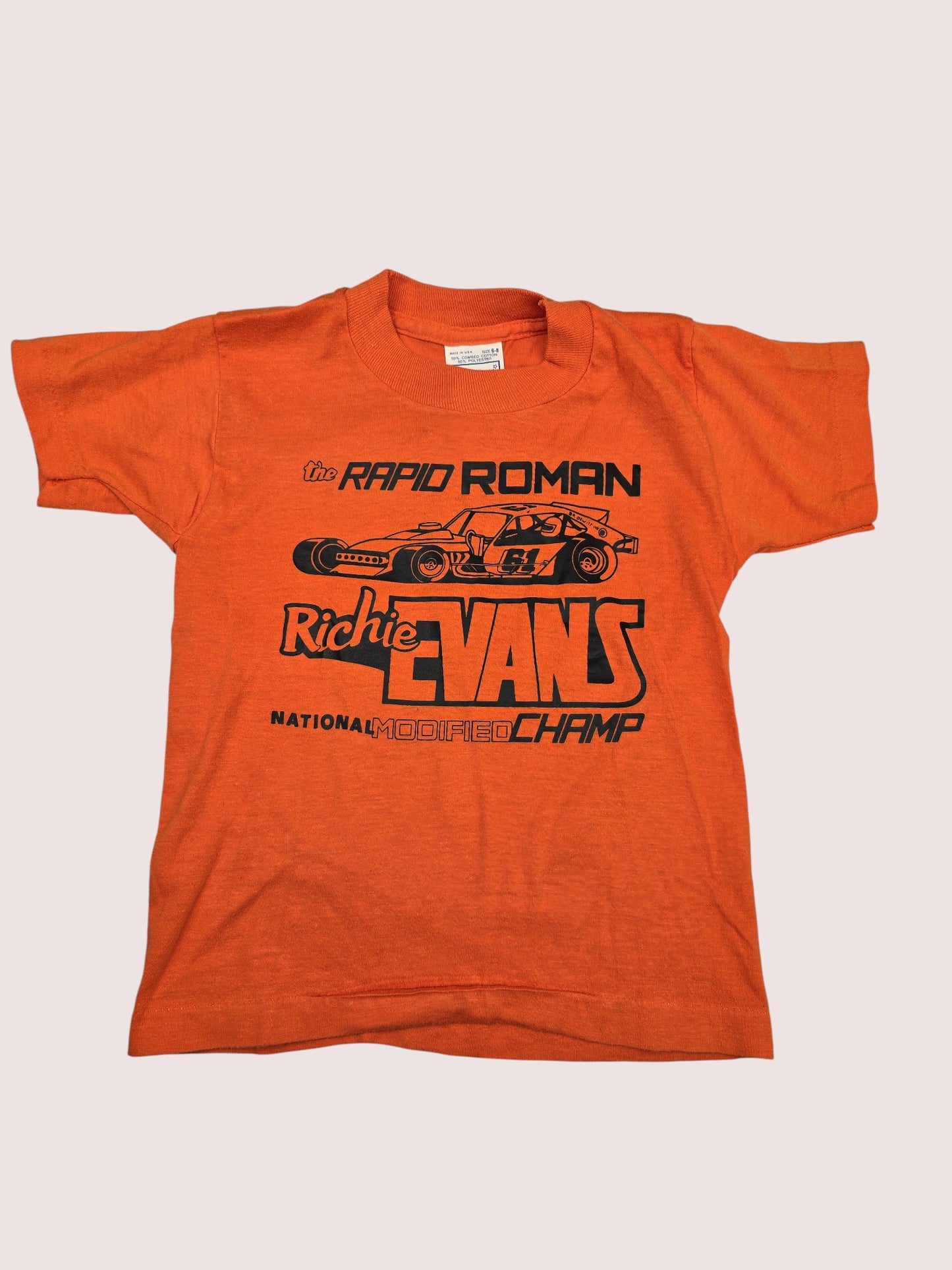 Vintage Richie Evans Nascar single stitch racing tee Best Fit 4-6Y