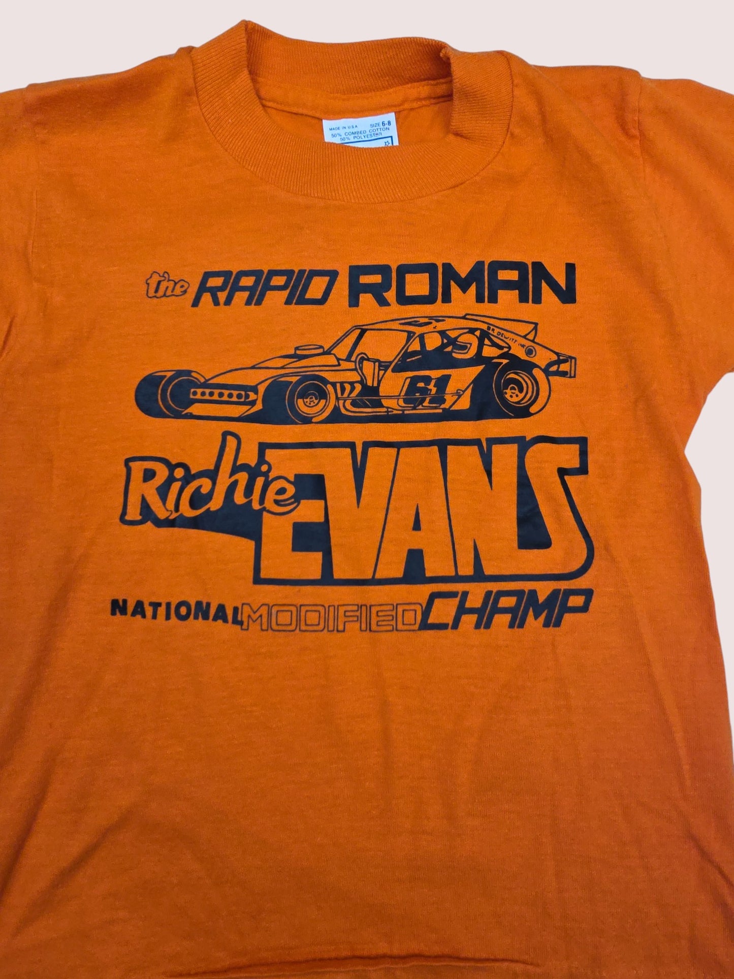 Vintage Richie Evans Nascar single stitch racing tee Best Fit 4-6Y