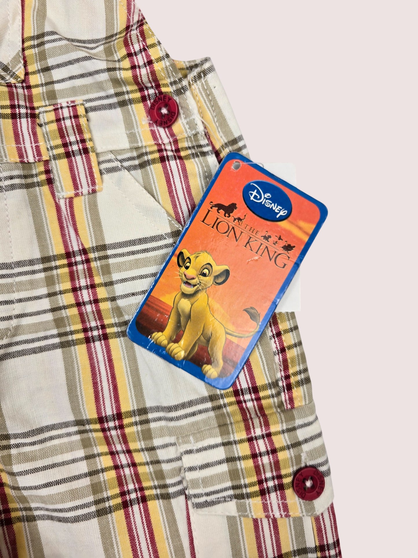 Lion King shortalls Tagged L, approx 12-18m